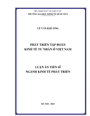 Luận án tiến sĩ phát triển tập đoàn kinh tế tư nhân ở việt nam