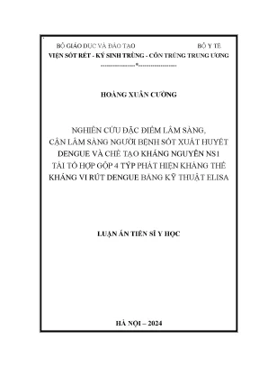Luận án tiến sĩ nghiên cứu đặc điểm lâm sàng cận lâm sàng người bệnh sốt xuất huyết dengue và chế tạo kháng nguyên ns1 tái tổ hợp gộp 4 týp phát hiện kháng thể kháng vi rút dengue bằng kỹ thuật elisa