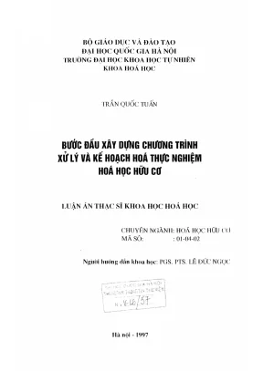 Luận án thạc sĩ hóa học bước đầu xây dựng chương trình xử lý và kế hoạch hóa thực nghiệm hóa học hữu cơ