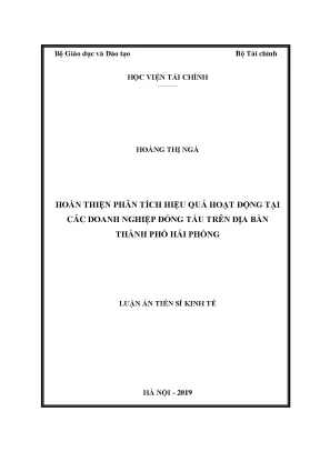 Luận án tiến sĩ kế toán hoàn thiện phân tích hiệu quả hoạt động tại các doanh nghiệp đóng tàu trên địa bàn thành phố hải phòng