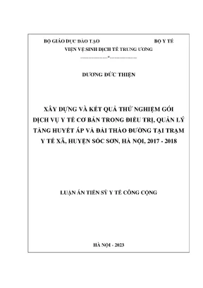 Luận án xây dựng và kết quả thử nghiệm gói dịch vụ y tế cơ bản trong điều trị quản lý tăng huyết áp và đái tháo đường tại trạm y tế xã huyện sóc sơn hà nội 2017 2018