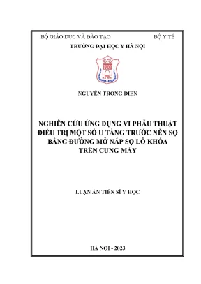 Luận án tiến sĩ y học nghiên cứu ứng dụng vi phẫu thuật điều trị một số u tầng trước nền sọ bằng đường mở nắp sọ lỗ khóa trên cung mày