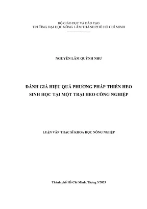 Luận văn thạc sĩ thú y đánh giá hiệu quả phương pháp thiến heo sinh học tại một trại heo công nghiệp