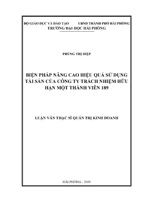 Luận văn thạc sĩ quản trị kinh doanh biện pháp nâng cao hiệu quả sử dụng tài sản của công ty trách nhiệm hữu hạn một thành viên 189