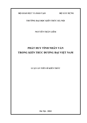 Luận án tiến sĩ phát huy tính nhân văn trong kiến trúc đương đại việt nam
