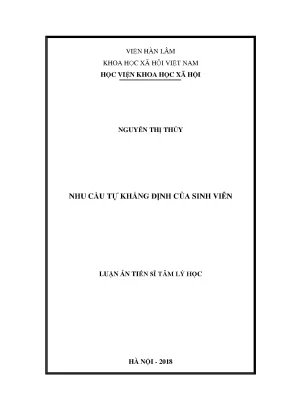 Luận án tiến sĩ tâm lý học nhu cầu tự khẳng định của sinh viên