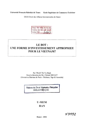 Luận án nghiên cứu le bot une forme dinvestissement appropriée pour le vietnam