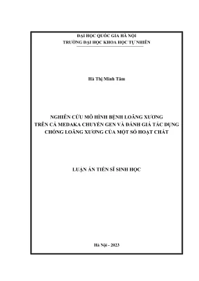 Luận án tiến sĩ sinh học nghiên cứu mô hình bệnh loãng xương trên cá medaka chuyển gen và đánh giá tác dụng chống loãng xương của một số hoạt chất
