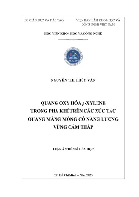 Luận án tiến sĩ quang oxy hóa p xylene trong pha khí trên các xúc tác quang màng mỏng có năng lượng vùng cấm thấp
