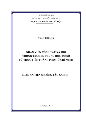 Luận án nhân viên công tác xã hội trong trường trung học cơ sở từ thực tiễn thành phố hồ chí minh