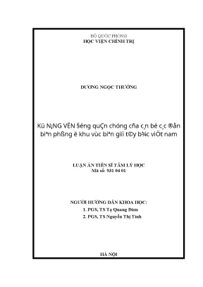 Luận án tiến sĩ kỹ năng vận động quần chúng của cán bộ các đồn biên phòng ở khu vực biên giới tây bắc việt nam