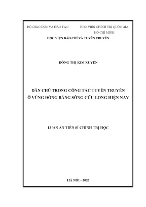Luận án tiến sĩ dân chủ trong công tác tuyên truyền ở vùng đồng bằng sông cửu long hiện nay