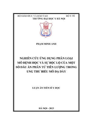 Luận án nghiên cứu ứng dụng phân loại mô bệnh học và sự bộc lộ của một số dấu ấn phân tử tiên lượng trong ung thư biểu mô dạ dày
