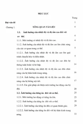Luận án tiến sĩ sinh học nghiên cứu ảnh hưởng của nhiệt độ độ ẩm tiếng ồn lên một số chỉ số sinh học ở người trong môi trường lao động quân sự và đề xuất biện pháp khắc phục