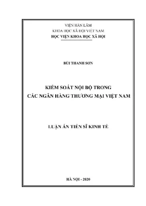 Luận án tiến sĩ kinh tế kiểm soát nội bộ trong các ngân hàng thương mại việt nam