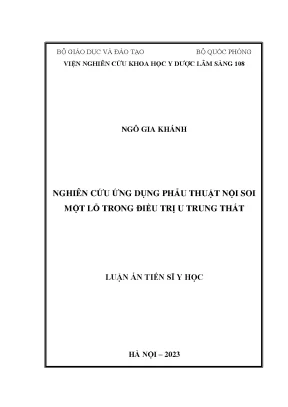 Luận án nghiên cứu ứng dụng phẫu thuật nội soi một lỗ trong điều trị u trung thất