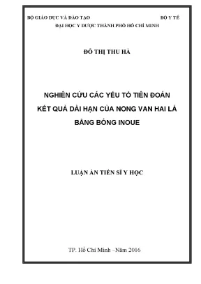 Luận án tiến sĩ y học nghiên cứu các yếu tố tiên đoán kết quả dài hạn của nong van hai lá bằng bóng inoue