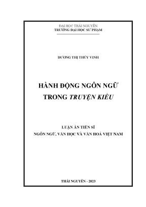 Luận án tiến sĩ hành động ngôn ngữ trong truyện kiều