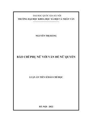 Luận án tiến sĩ báo chí học báo chí phụ nữ với vấn đề nữ quyền