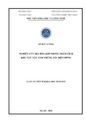 Luận án tiến sĩ nghiên cứu địa hoá khí trong trầm tích khu vực tây nam trũng sâu biển đông
