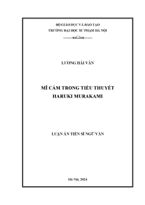 Luận án tiến sĩ mĩ cảm trong tiểu thuyết haruki murakami