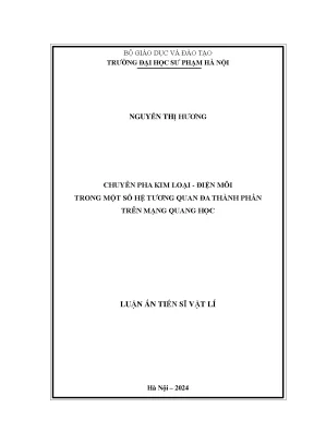 Luận án tiến sĩ chuyển pha kim loại điện môi trong một số hệ tương quan đa thành phần trên mạng quang học