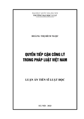 Luận án quyền tiếp cận công lý trong pháp luật việt nam