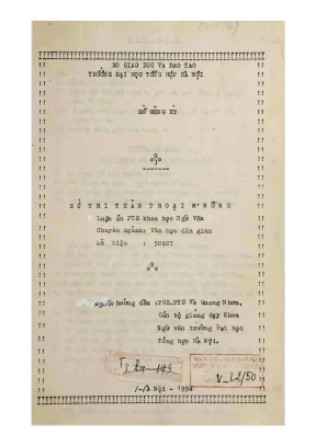 Luận án phó tiến sĩ ngữ văn sử thi thần thoại mnông