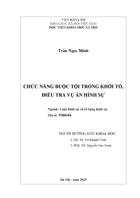 Luận án tiến sĩ chức năng buộc tội trong khởi tố điều tra vụ án hình sự