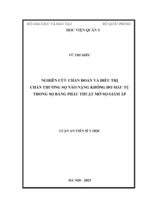 Luận án tiến sĩ nghiên cứu chẩn đoán và điều trị chấn thương sọ não nặng không do máu tụ trong sọ bằng phẫu thuật mở sọ giảm áp