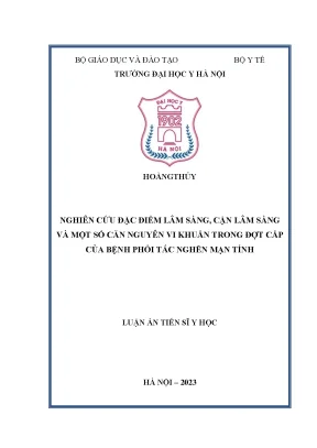 Luận án tiến sĩ y học nghiên cứu đặc điểm lâm sàng cận lâm sàng và một số căn nguyên vi khuẩn trong đợt cấp của bệnh phổi tắc nghẽn mạn tính