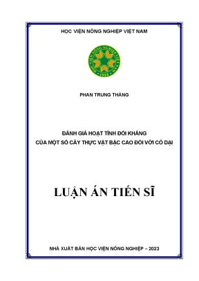 Luận án tiến sĩ đánh giá hoạt tính đối kháng của một số cây thực vật bậc cao đối với cỏ dại