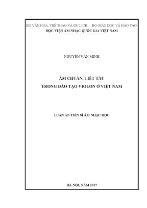 Luận án tiến sĩ âm nhạc học âm chuẩn tiết tấu trong đào tạo violon ở việt nam