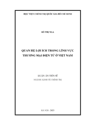 Luận án tiến sĩ kinh tế quan hệ lợi ích trong lĩnh vực thương mại điện tử ở việt nam