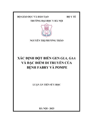 Luận án xác định đột biến gen gla gaa và đặc điểm di truyền của bệnh fabry và pompe