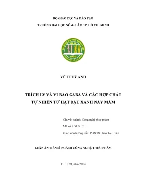 Luận án tiến sĩ trích ly và vi bao gaba và các hợp chất tự nhiên từ hạt đậu xanh nảy mầm
