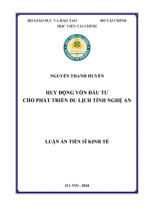 Luận án tiến sĩ huy động vốn đầu tư cho phát triển du lịch tỉnh nghệ an