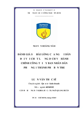 Luận văn thạc sĩ quản trị kinh doanh một số giải pháp nâng cao sự hài lòng của người dân về chất lượng dịch vụ công tại ủy ban nhân dân phường 1 thành phố bến tre