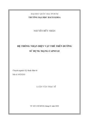 Luận văn thạc sĩ kỹ thuật điện tử hệ thống nhận diện vật thể trên đường sử dụng mạng capsule