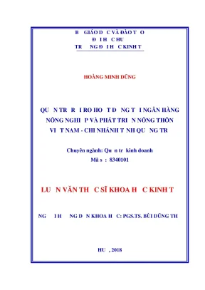 Luận văn thạc sĩ khoa học kinh tế quản trị rủi ro hoạt động tại ngân hàng nông nghiệp và phát triển nông thôn việt nam chi nhánh tỉnh quảng trị