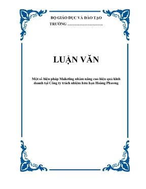 Luận văn một số biện pháp maketing nhằm nâng cao hiệu quả kinh doanh tại công ty trách nhiệm hữu hạn hoàng phương