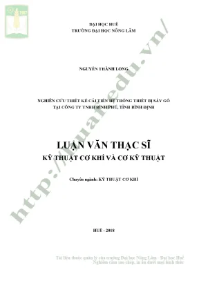 Luận văn thạc sĩ kỹ thuật cơ khí nghiên cứu thiết kế cải tiến hệ thống thiết bị sấy gỗ tại công ty tnhh bình phú tỉnh bình định