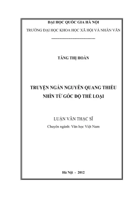 Luận văn thạc sĩ văn học truyện ngắn nguyễn quang thiều nhìn từ góc độ thể loại