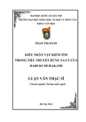 Luận văn thạc sĩ văn học kiểu nhân vật kiếm tìm trong tiểu thuyết rừng nauy của haruki murakami
