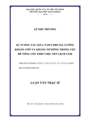 Luận văn thạc sĩ kỹ thuật xây dựng sự tương tác giữa tấm cfrp gia cường kháng uốn và khàng nở hông trong cột bê tông cốt thép chịu nén lệch tâm
