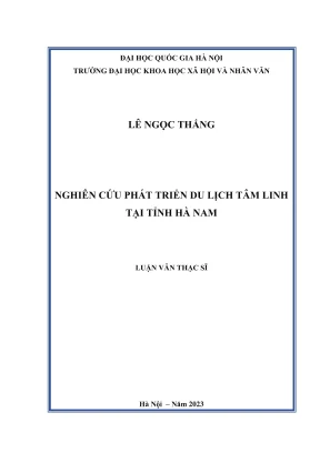 Luận văn thạc sĩ du lịch nghiên cứu phát triển du lịch tâm linh tại tỉnh hà nam