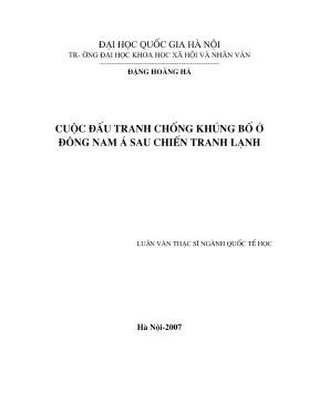 Luận văn thạc sĩ quốc tế học cuộc đấu tranh chống khủng bố ở đông nam á sau chiến tranh lạnh