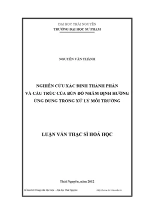 Luận văn thạc sĩ hoá học nghiên cứu xác định thành phần và cấu trúc của bùn đỏ nhằm định hướng ứng dụng trong xử lý môi trường
