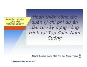 Luận văn văn thạc sĩ kinh tế hoàn thiện công tác quản lý chi phí dự án đầu tư xây dựng công trình tại tập đoàn nam cường