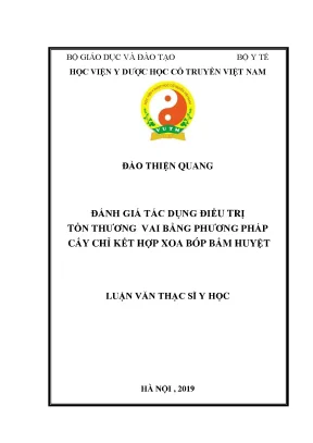 Luận văn thạc sĩ y học đánh giá tác dụng điều trị tổn thương vai bằng phương pháp cấy chỉ catgut kết hợp xoa bóp bấm huyệt